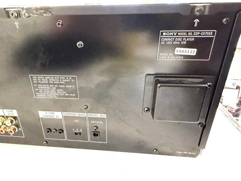 VINTAGE Sony CDP-CX70ES CD Player Mega Storage 200 CD Changer AS IS (Error Code)