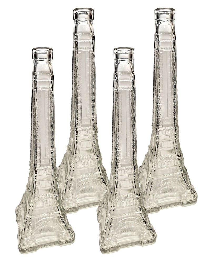 Home Brew Ohio Eiffel Tower Flint Liquor Bottle 500ml Set of 4
