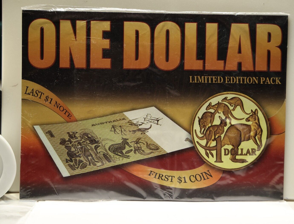 Australia One Dollar $1 First Coin Last Note Limited Edition Pack
