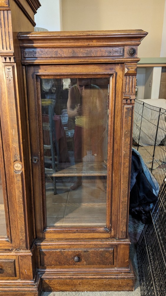 antique bookcase cabinet