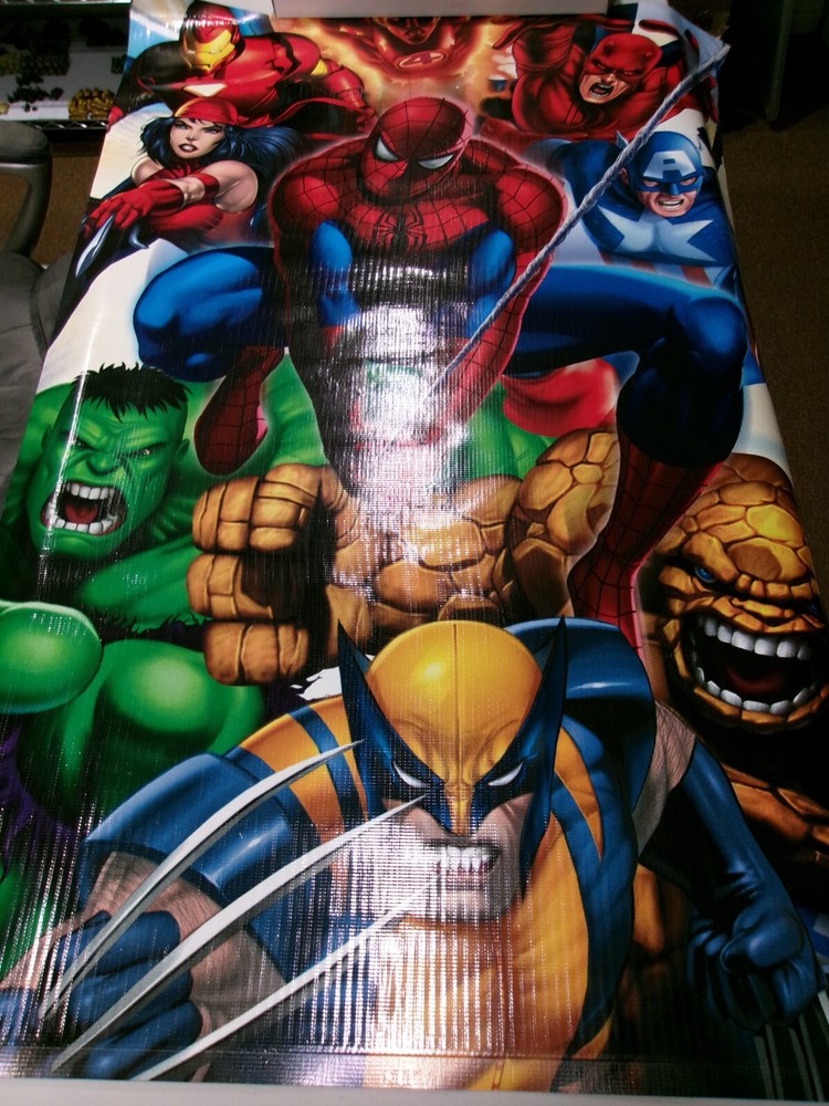 = Marvel Superhero Vinyl poster LARGE 52x36 =