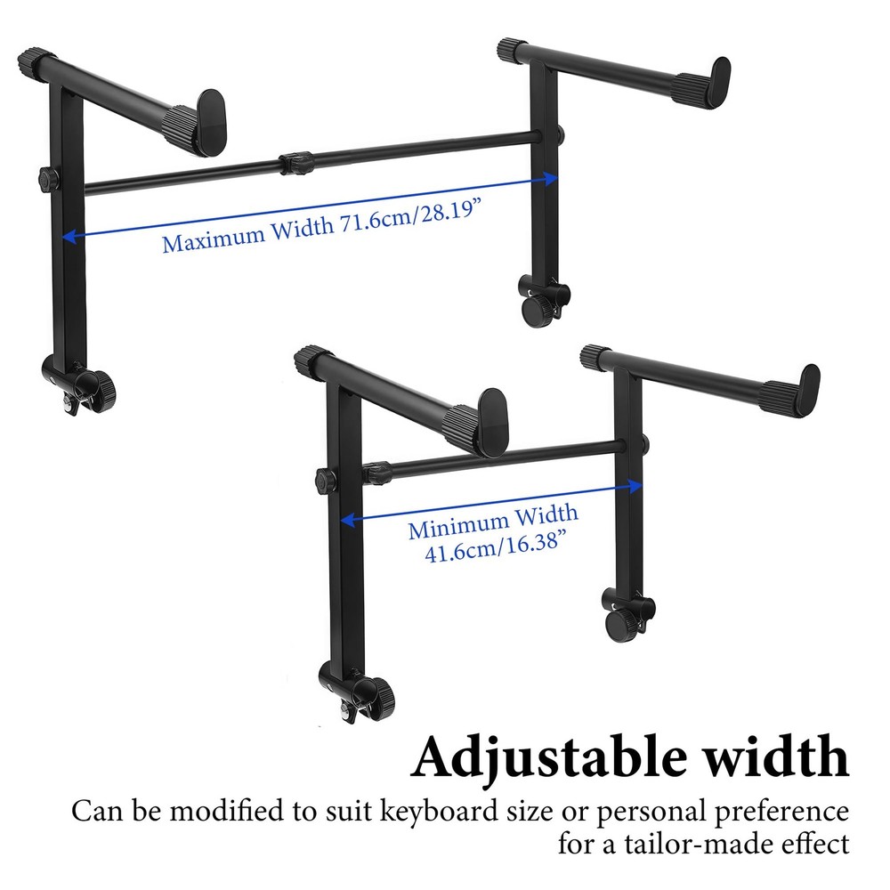 Elevated Double Layer Keyboard Stand Extension X-Type Adjustable Width Rack