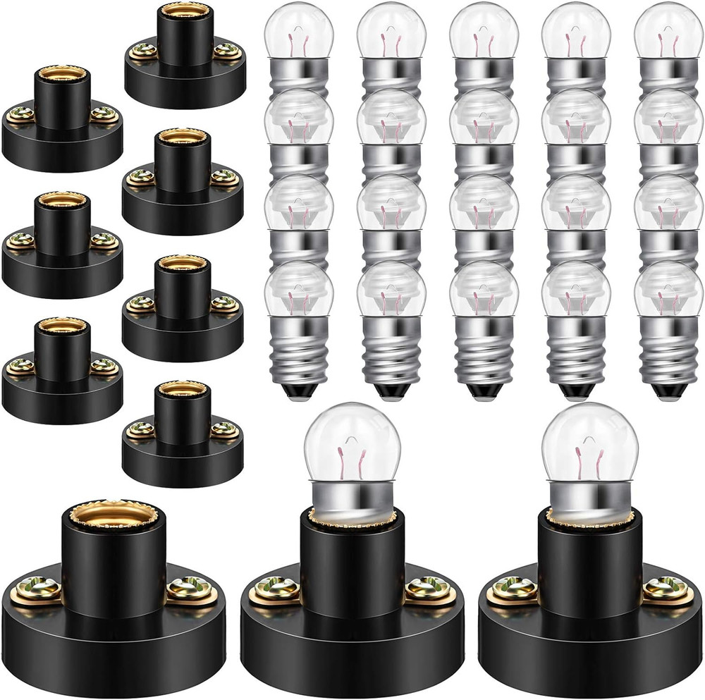 Honoson 30 Pieces E10 Screw Mini Bulbs Warm White Light and E10 Mini Screw Type