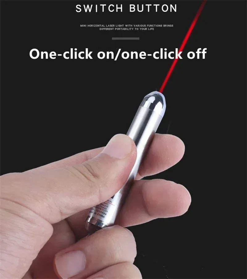 Red Laser Dot Pointer With Keychain & Batteries