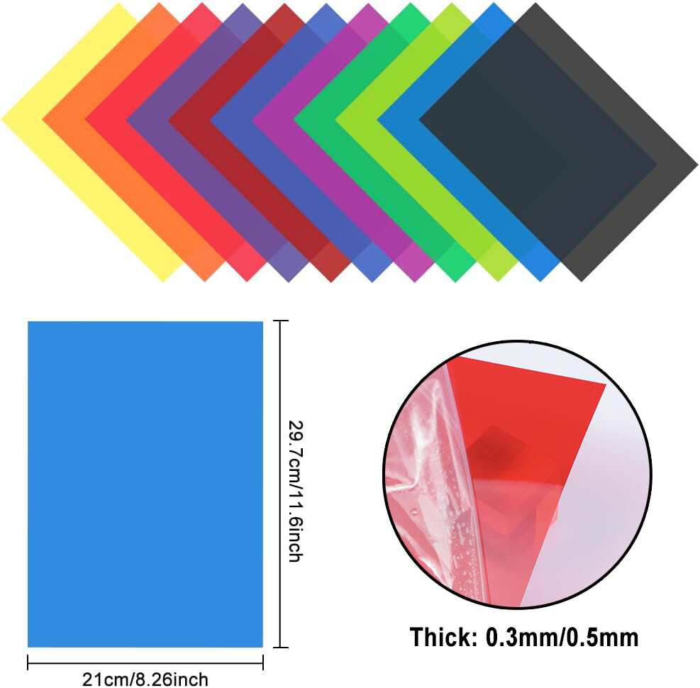 A4 Coloured Thin Plastic Sheet Panel Thick 0.3mm 0.5mm DIY Craft Model Making