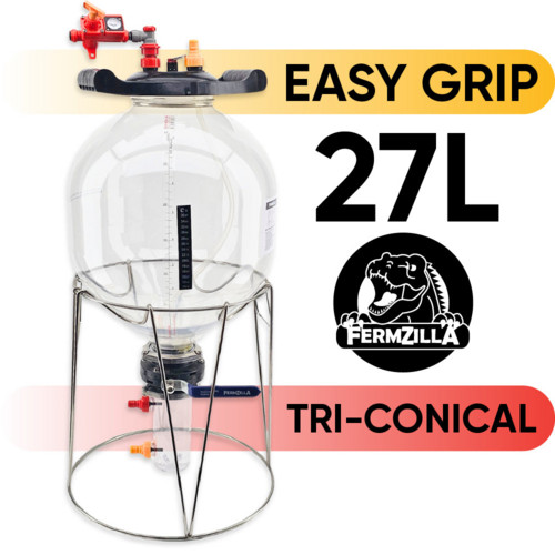 FermZilla Tri-Conical Easy-Grip Pressure Fermenter Starter Kit | 27L | 7.1G
