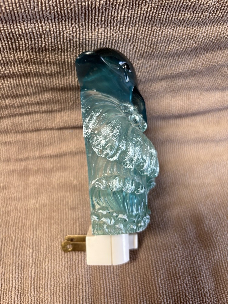Vintage acrylic dolphin nightlight #B5