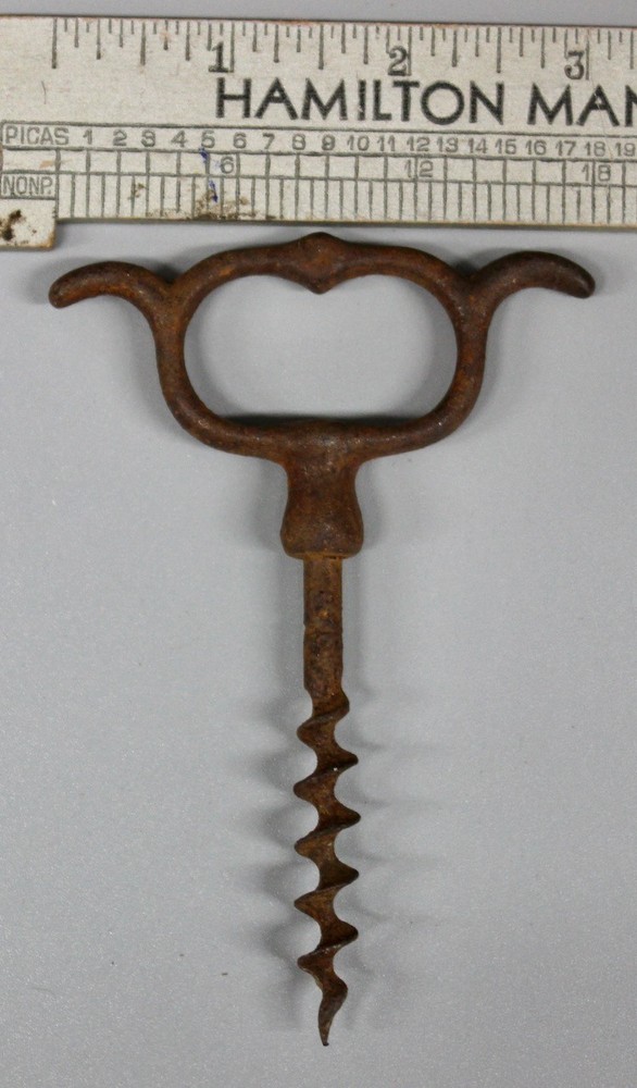 Original c1900 Iron Corkscrew Finger Pull