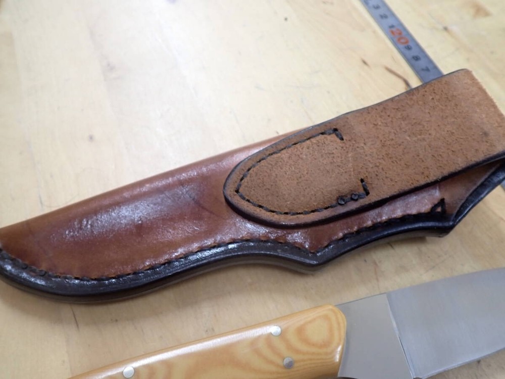 Jack crain sheath knife scrimshaw without box