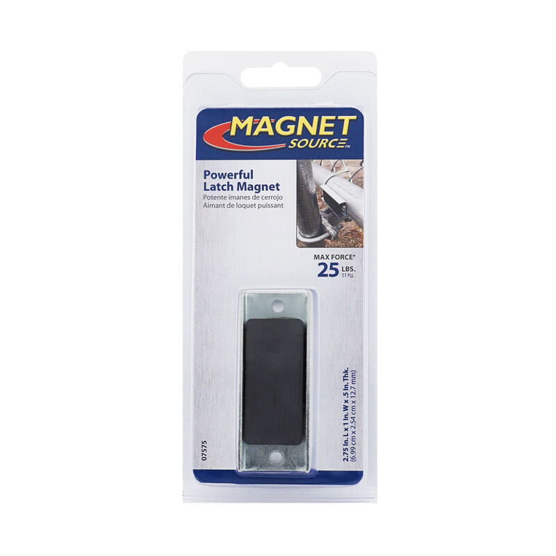 Master Magnetics 7575 25 lbs. Pull Ceramic Latch Magnet Steel Channel Assembly