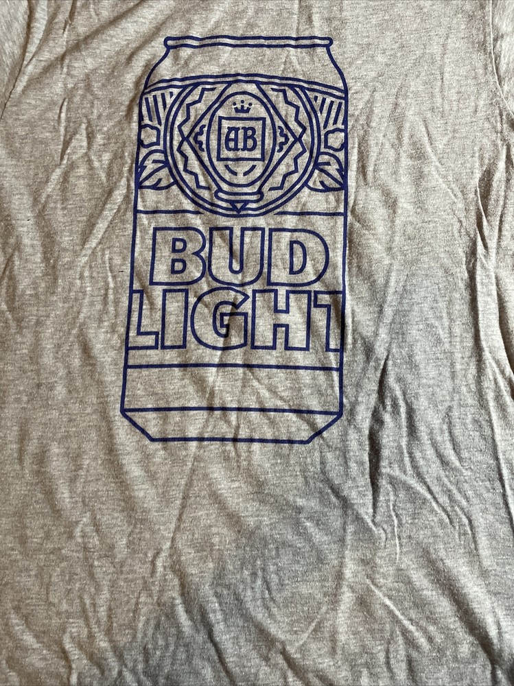 BUD LIGHT GRAY T SHIRT SIZE LARGE