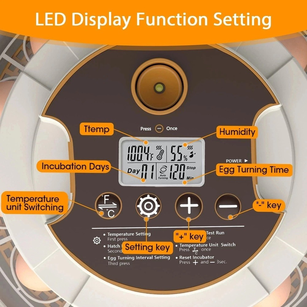 Incubators for Hatching Eggs,18 Egg Incubator with Automatic Egg Turning