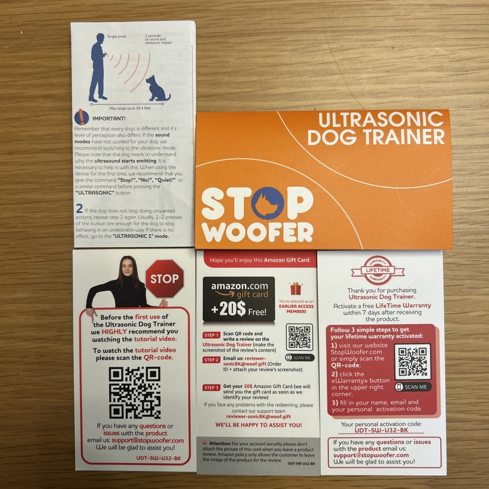 Stop Woofer Ultrasonic Dog Trainer With Flashlight