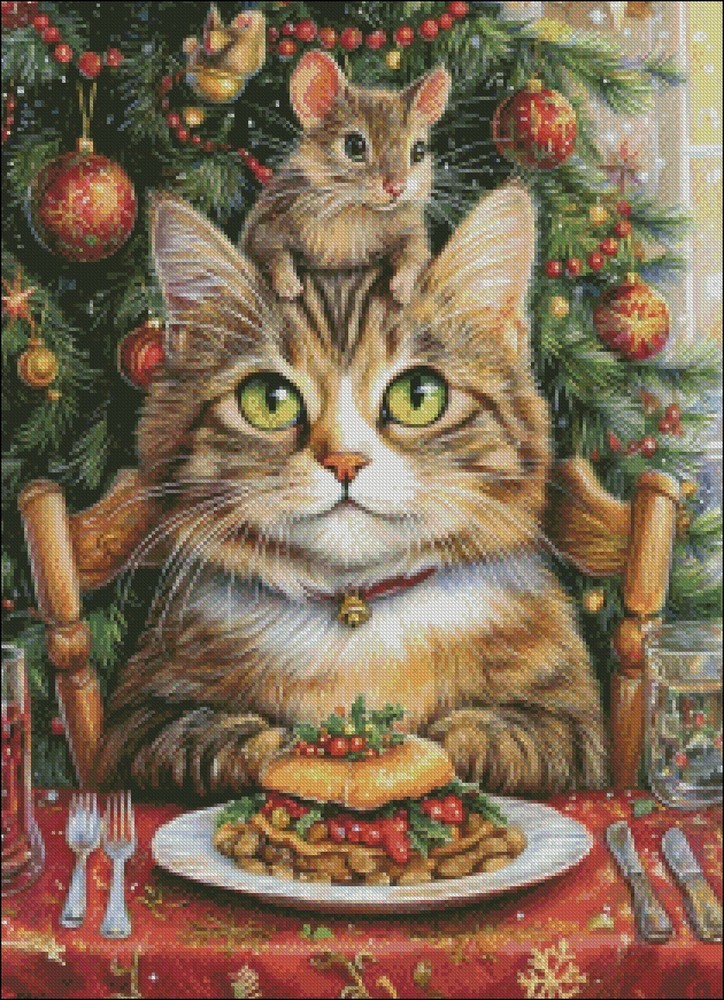 Christmas Dinner 2 - Chart Counted Cross Stitch Patterns Needlework DMC Color