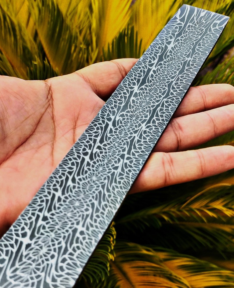 Custom Made Mosaic Damascus billet for making knife spirograph pattern DF041