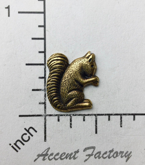 43493        2 Pc Brass Oxidized Small Squirrel Jewelry Finding