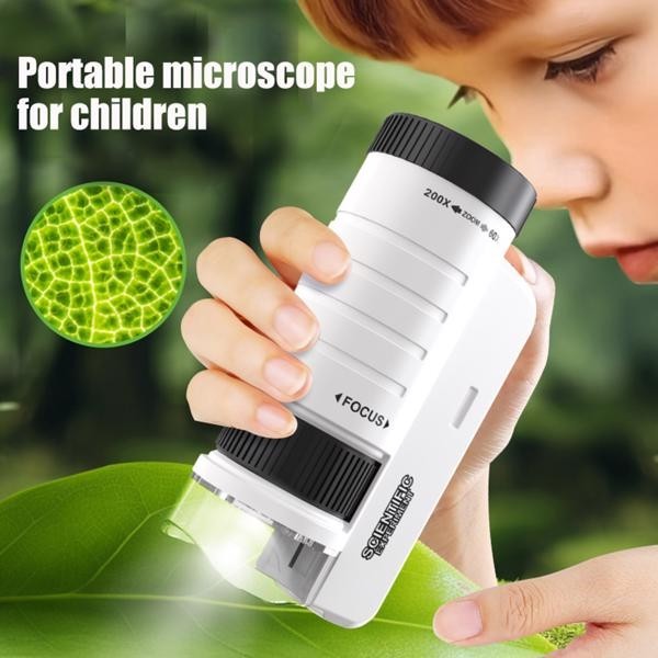 Children's Handheld Microscope HD Portable Science Experiment with Led Light