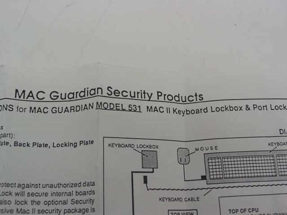 Micro Security Devices MAC Guardian Mac II Keyboard Lockbox & Port Lock 531