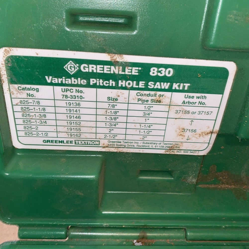 GreenLee Variable Pitch Hole Saw Kit , 830