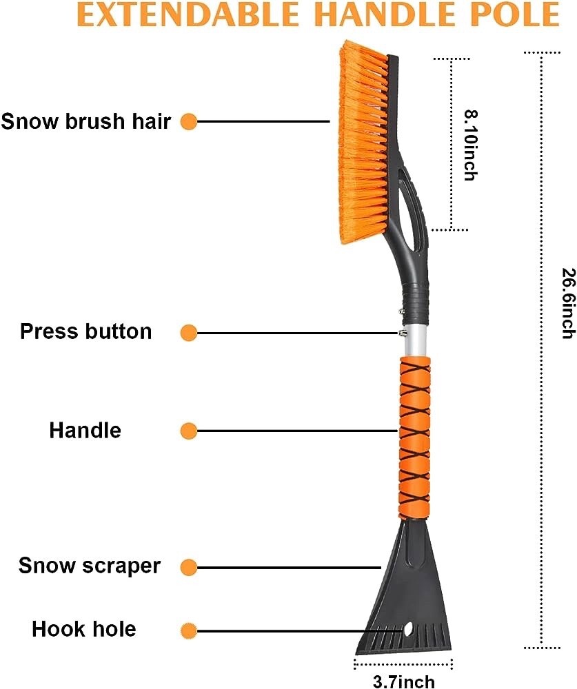 Aoryoa 2PCS 27" Ice Scraper Snow Brush, Ice Scraper for Car Windshield