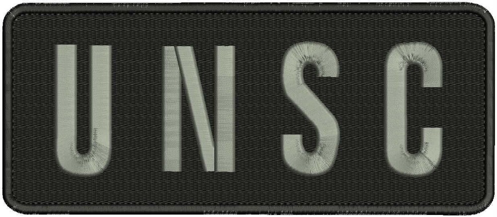 UNSC embroidery patch 4X10 hook ON BACK black grey