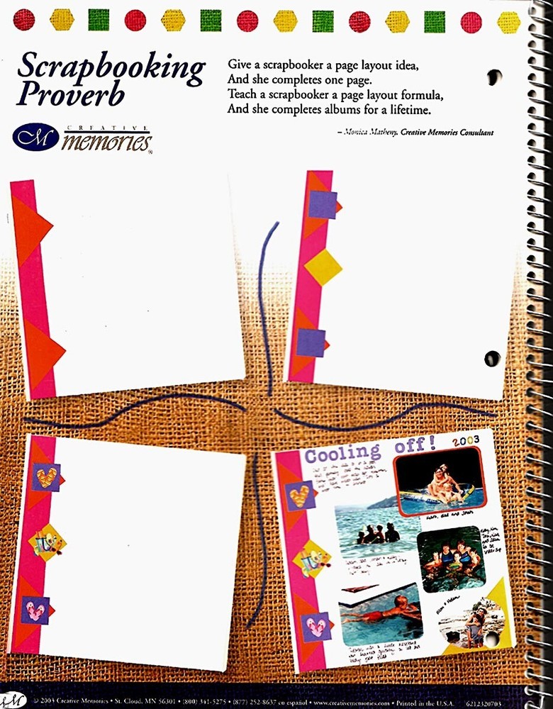 Creative Memories Fast Formulas 4th Edition Scrapbook Layout Methods 2003
