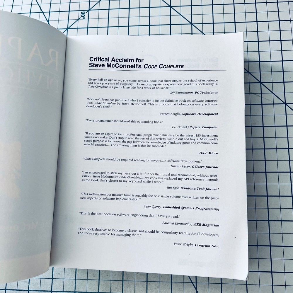 Microsoft Press Rapid Development McConnell 1996 Software Engineering Computing