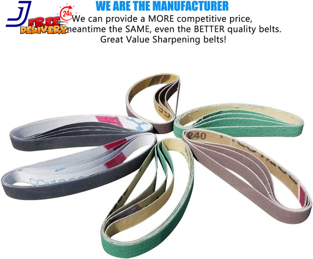 24 Pack 1/2" X 10" Replacement Sharpener Sander Belt Kit for Work Sharp WSCMB Co