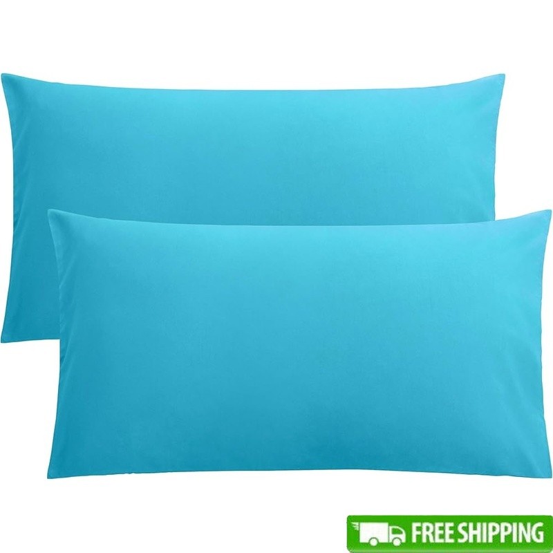Microfiber King Pillowcases 20x36 Inch Envelope Closure Soft Durable 2 Pack New