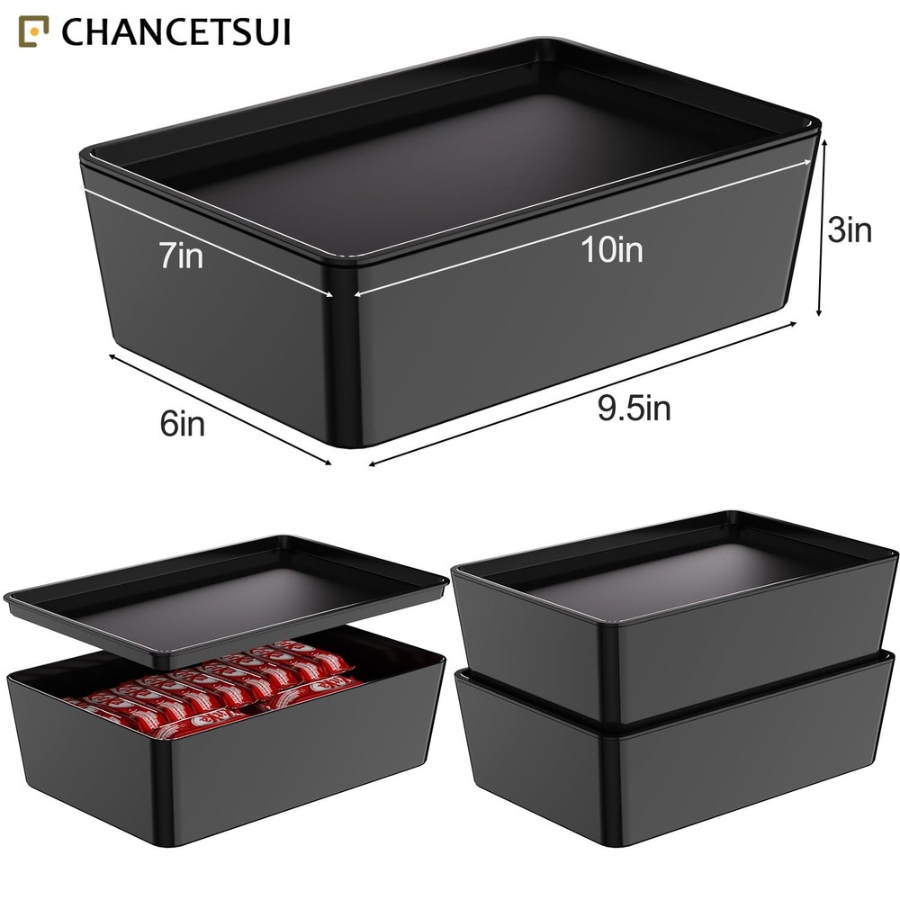Storage Bins With Lids Plastic Containers: Multipurpose Stackable Storage Con...