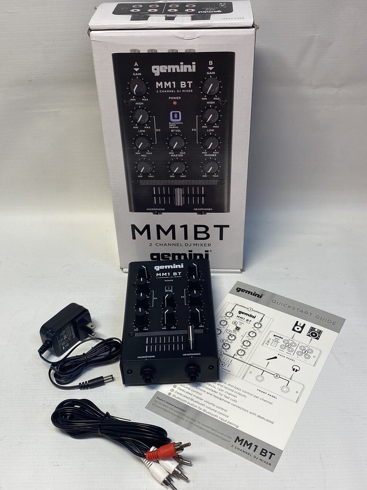 Gemini MM1BT 2-Channel DJ Mixer with Bluetooth