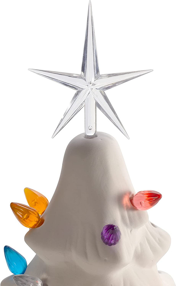 Ready to Paint Ceramic Bisque, Large 15.5" Christmas Tree & Base - Light Up! - E