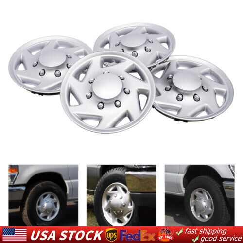 4pcs Silver Hub Caps Rim Simulators For Ford E250 E350 E450 Econoline 1999-2018