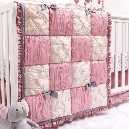 The Peanut Shell Bella 7Pc Crib Bedding Set Includes Baby Blanket *New*