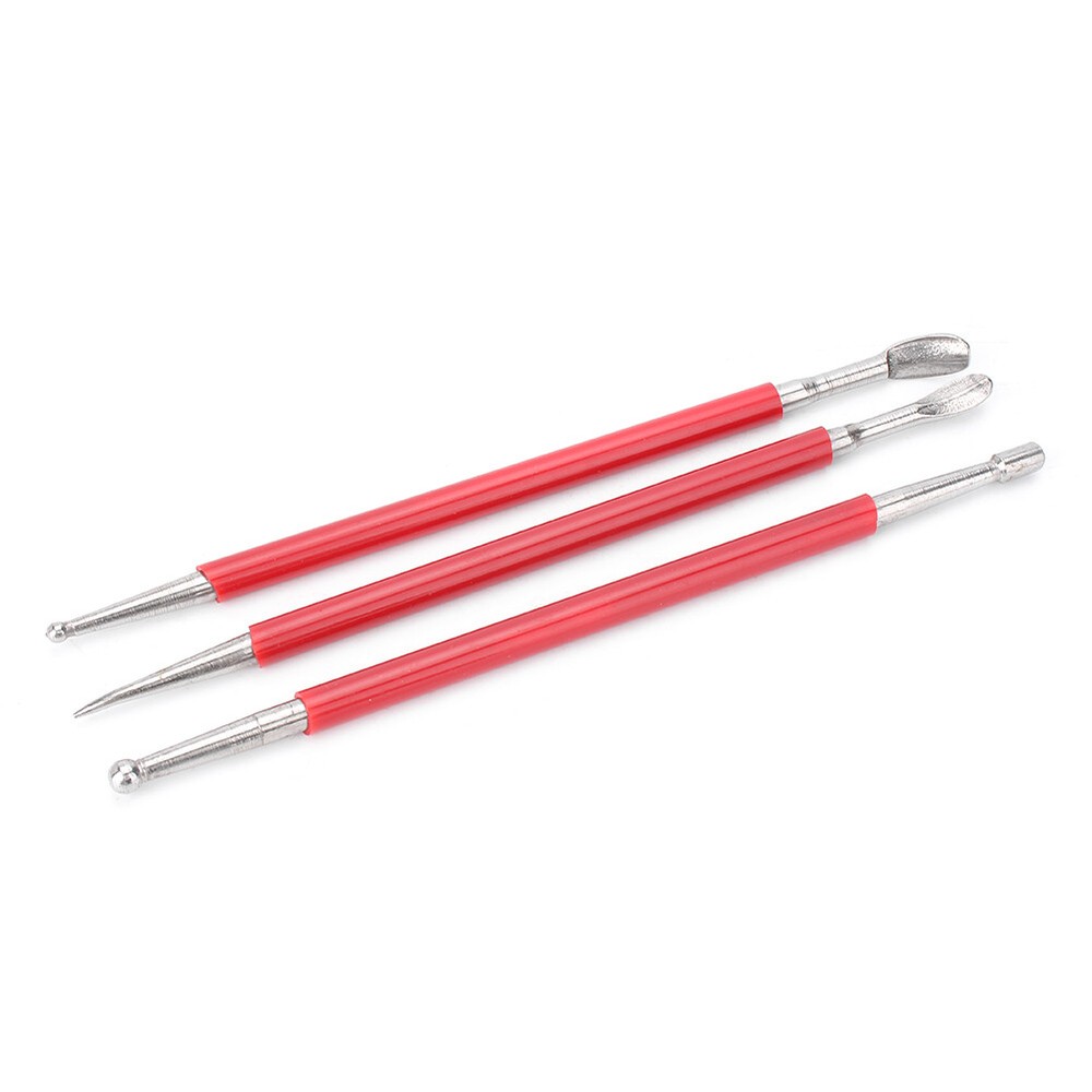 3PCS/Set Leather PMC Craft Modelling Splicing Embossing Spoon & Carving Tool Kit