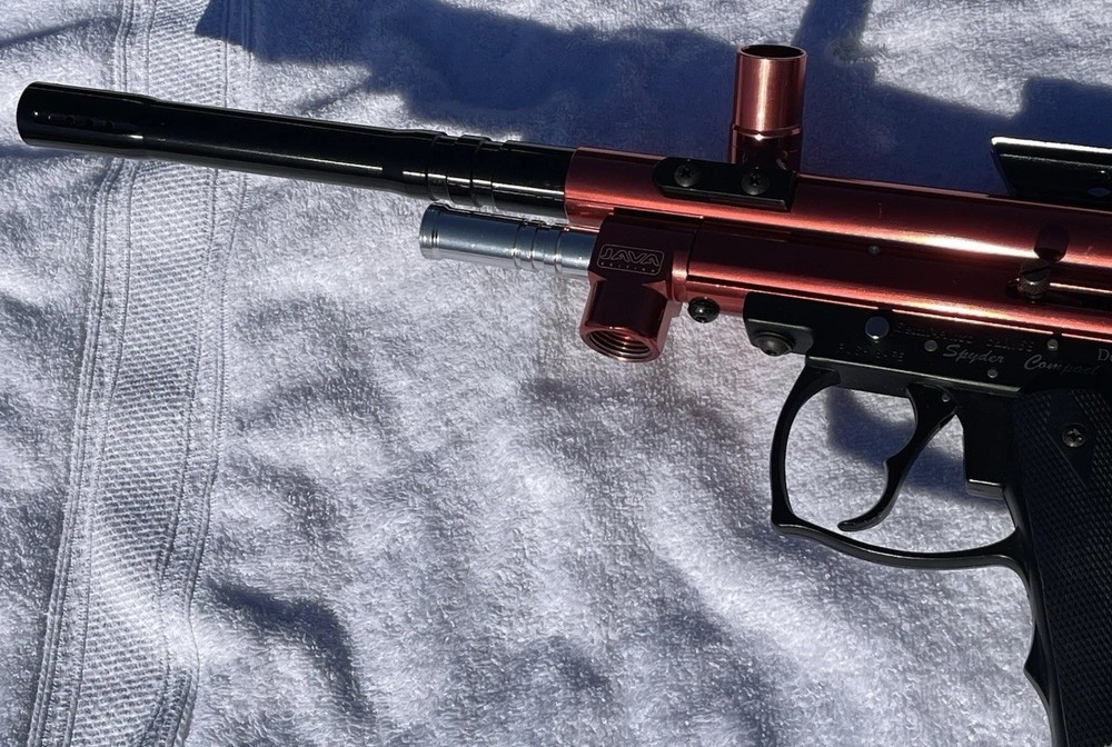 Spyder Compact Deluxe Paintball Gun, Semi-Automatic, Cal. 68, Red Java Edition