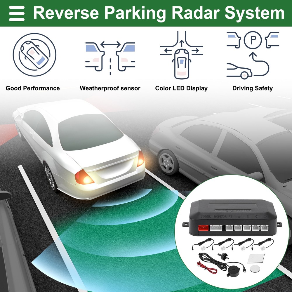 Reverse Backup Radar System Reverse Parking Sensors 4 Pc Parking Sensor