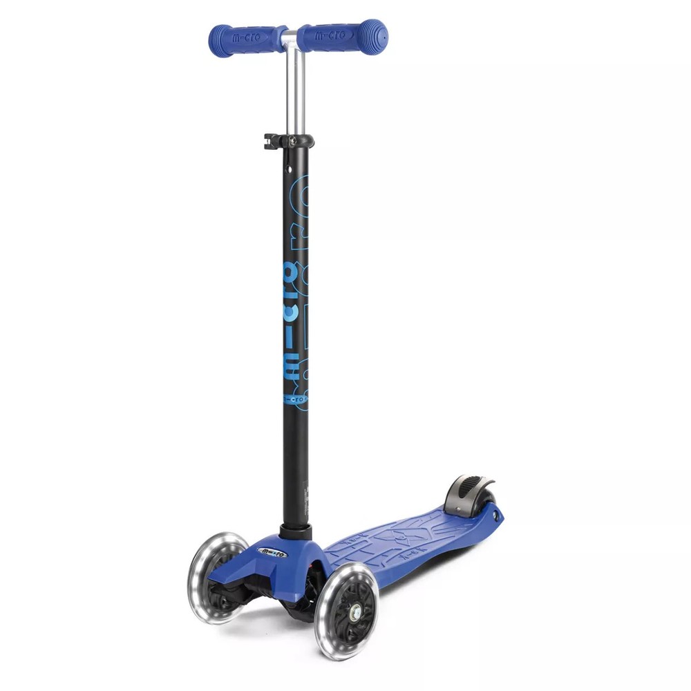 MICRO KICKBOARD MAXI KICK SCOOTER WITH LED LIGHTS - BLUE