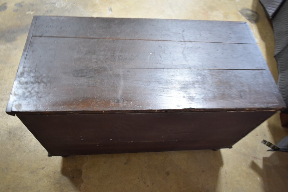 Antique Primitive Blanket Chest, Trunk with Dovetailed Corners