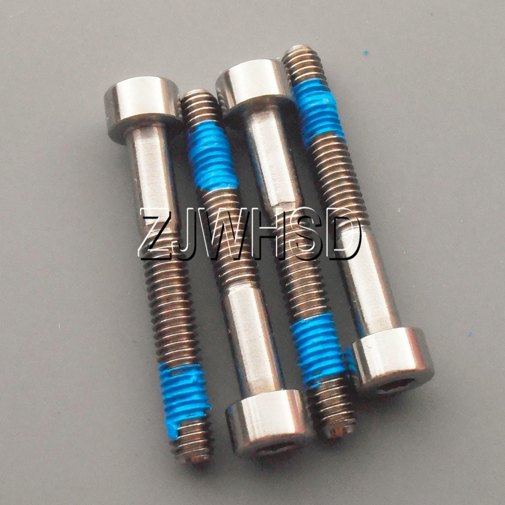 4pcs M4 x 30 Titanium Ti Screw Bolt Allen hex Socket Cap head with ThreadLocker