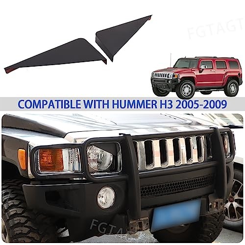 Front Headlight Panel Trim Compatible with Hummer H3 2005-2009, Front Light