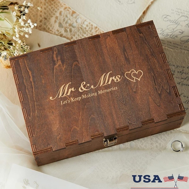 Personalized Engraved Memory Box Keepsake Storage Jewelry & Photos Gift New