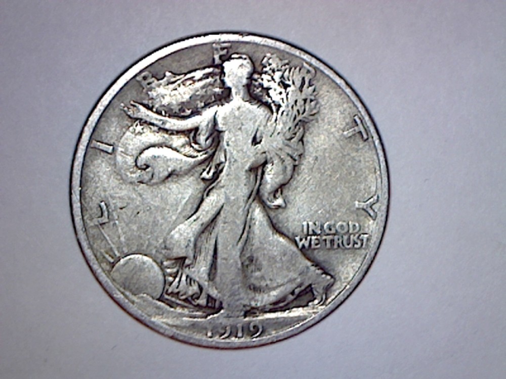 1919-D WALKING LIBERTY HALF DOLLAR   VG