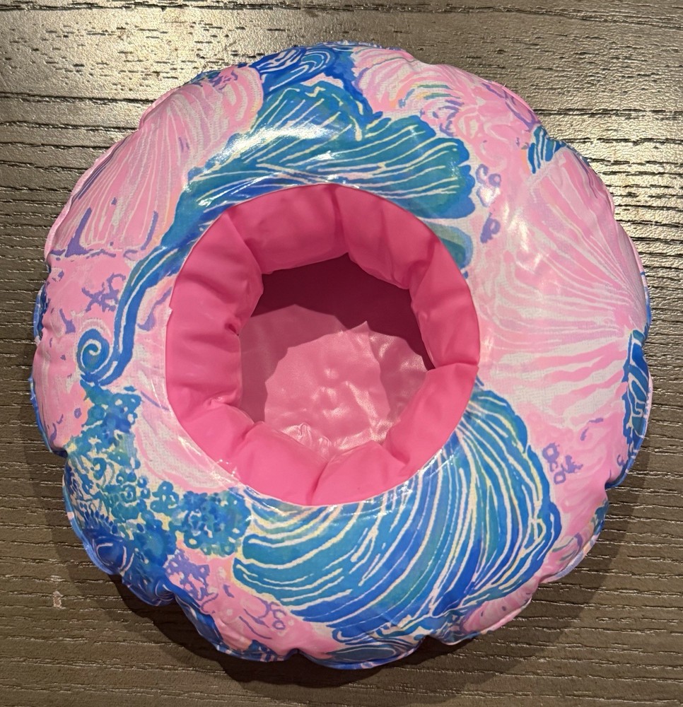 2 Lilly Pulitzer Drink Floaty Pair Beach Please Pool beer soda float holders