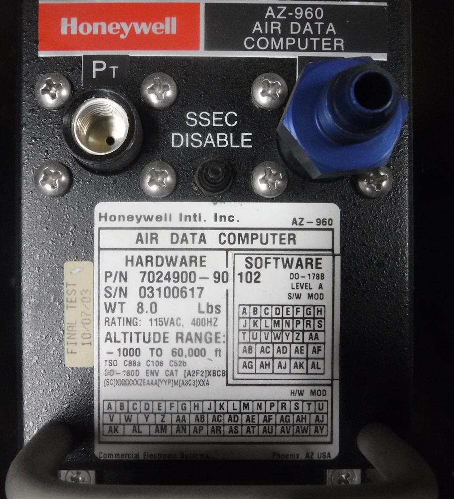 HONEYWELL AZ -960 AIR DATA COMPUTER FREE SHIPPING