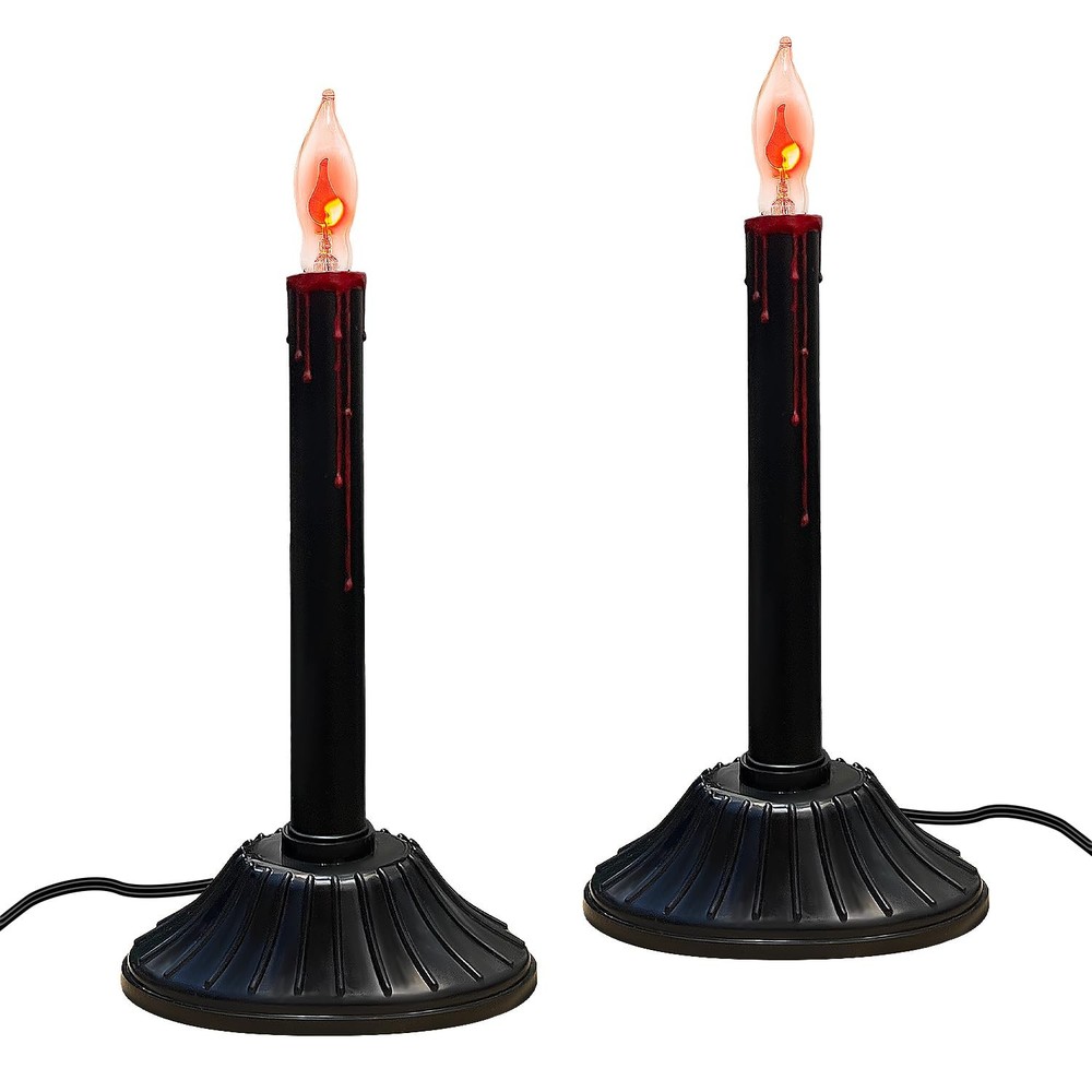 2 Pack Halloween Electric Window Candles, Black 1 Light(2 Pack),