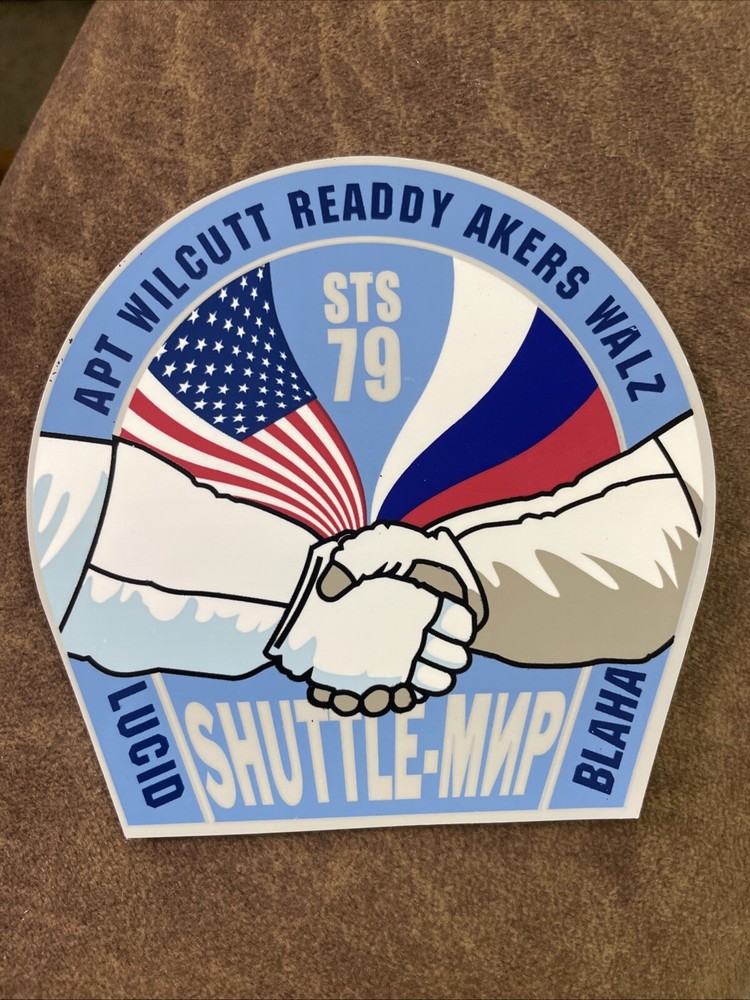 STS 79 Space Shuttle Decal Sticker - Shuttle Atlantis- Russian Mir Space Station