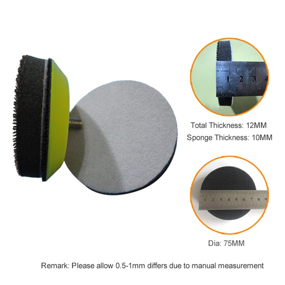 75mm(3) X 12mm Sponge Interface Interface Pad Layer Hook&Loop Power Tools Parts