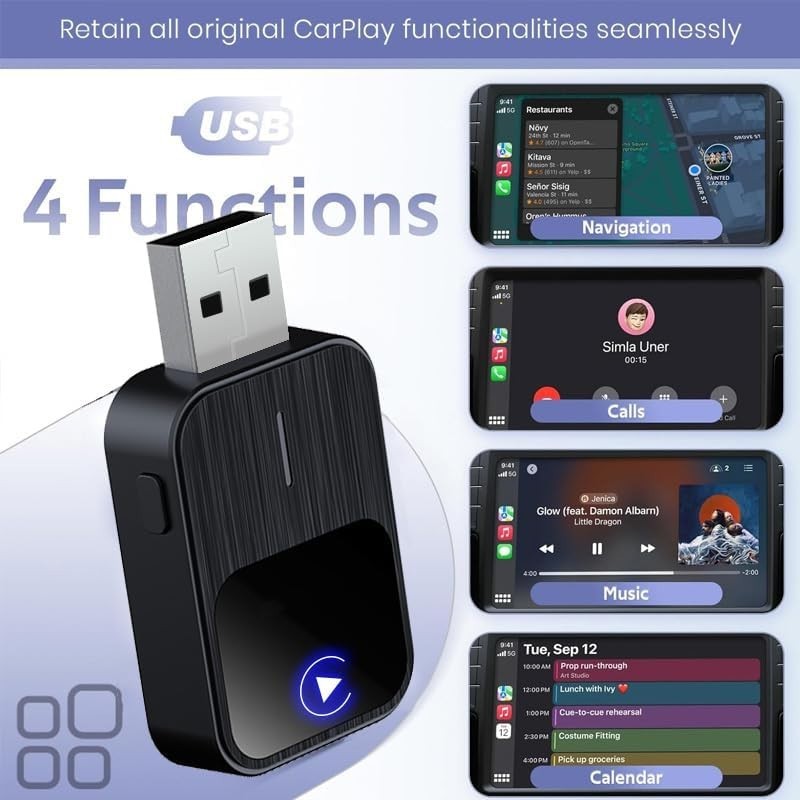 2026 Upgraded Wireless CarPlay Adapter for iPhone & Android Auto