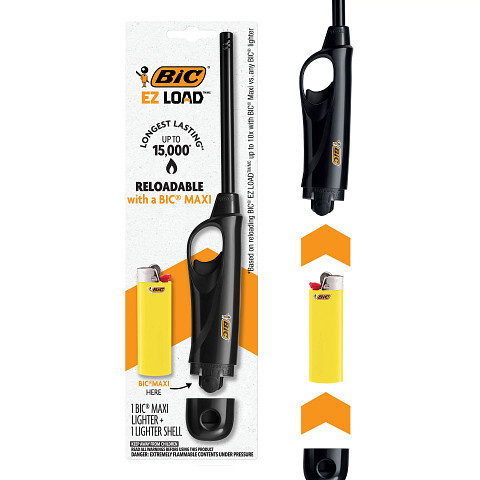BIC EZ LOAD Lighter, Reloadable Multi Purpose Lighter, 2-Pack (Colors May Vary)